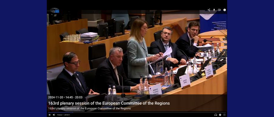 EP President Roberta Metsola compliments LDA Zavidovici in keynote at Committee of the Regions Plenary Session